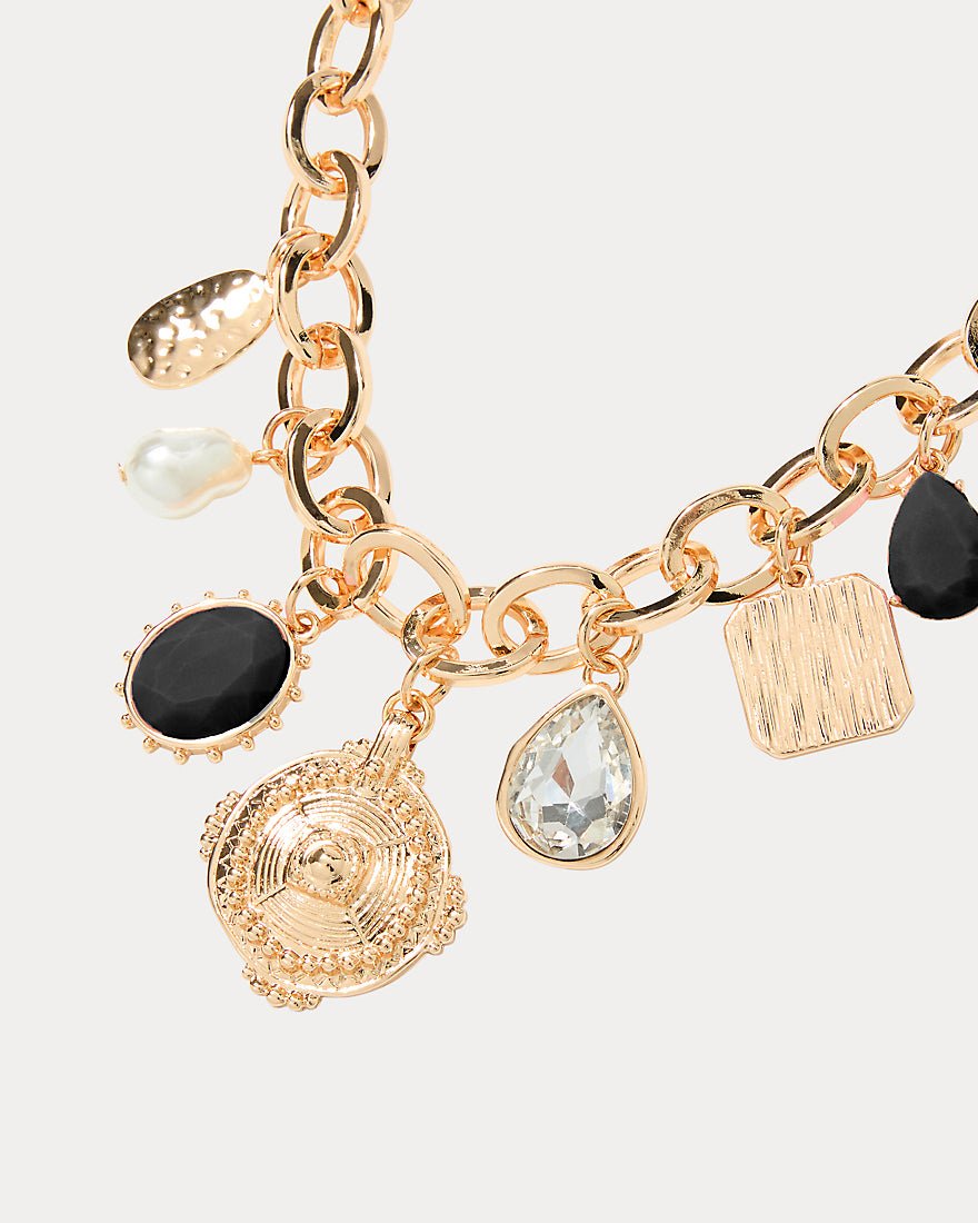 Sunset Shadows Charm Necklace - Noir