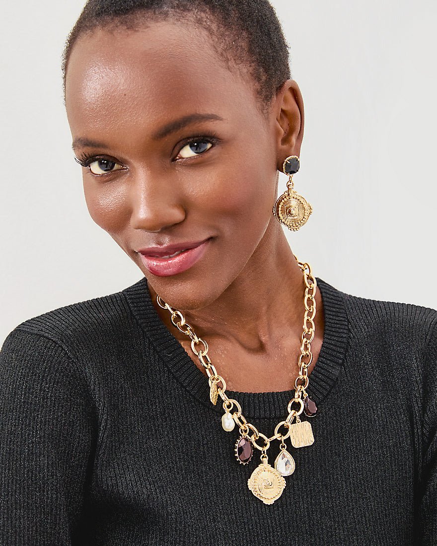 Sunset Shadows Charm Necklace - Noir