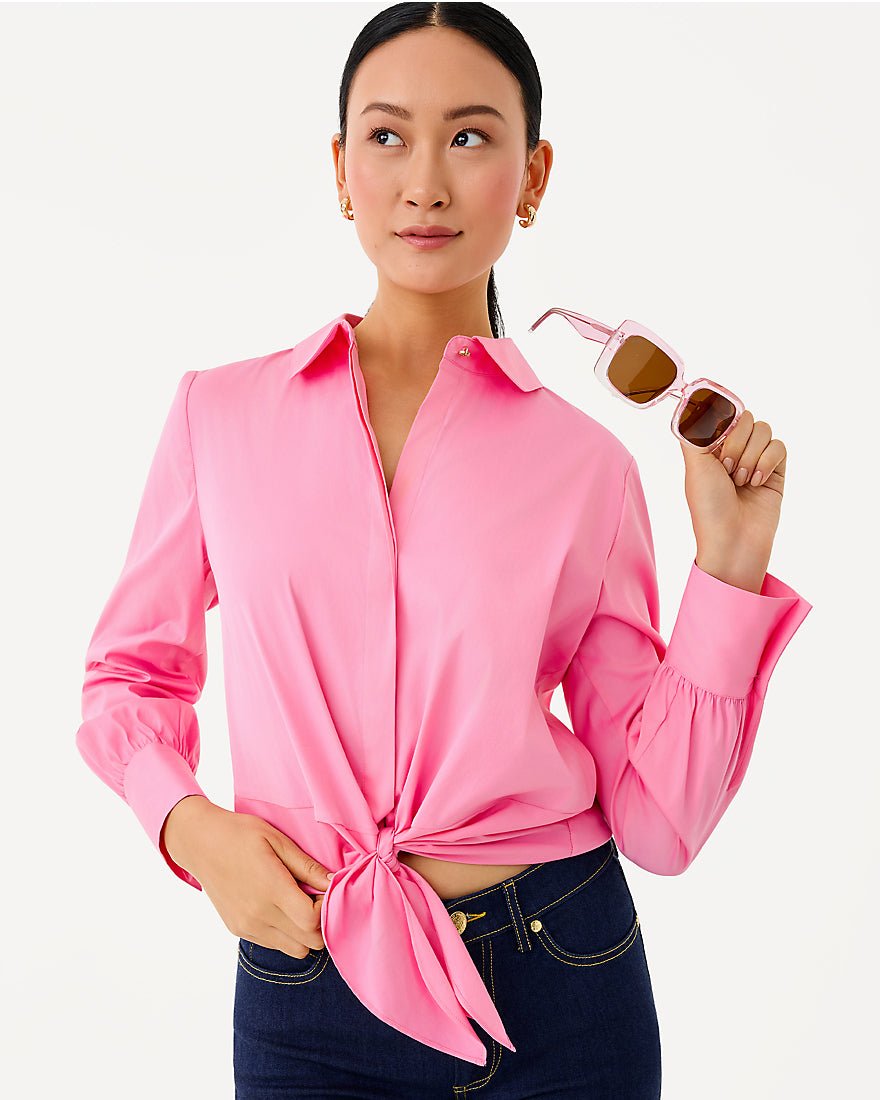 Lilly Pulitzer - The Tie Lilly Shirt - Confetti Pink