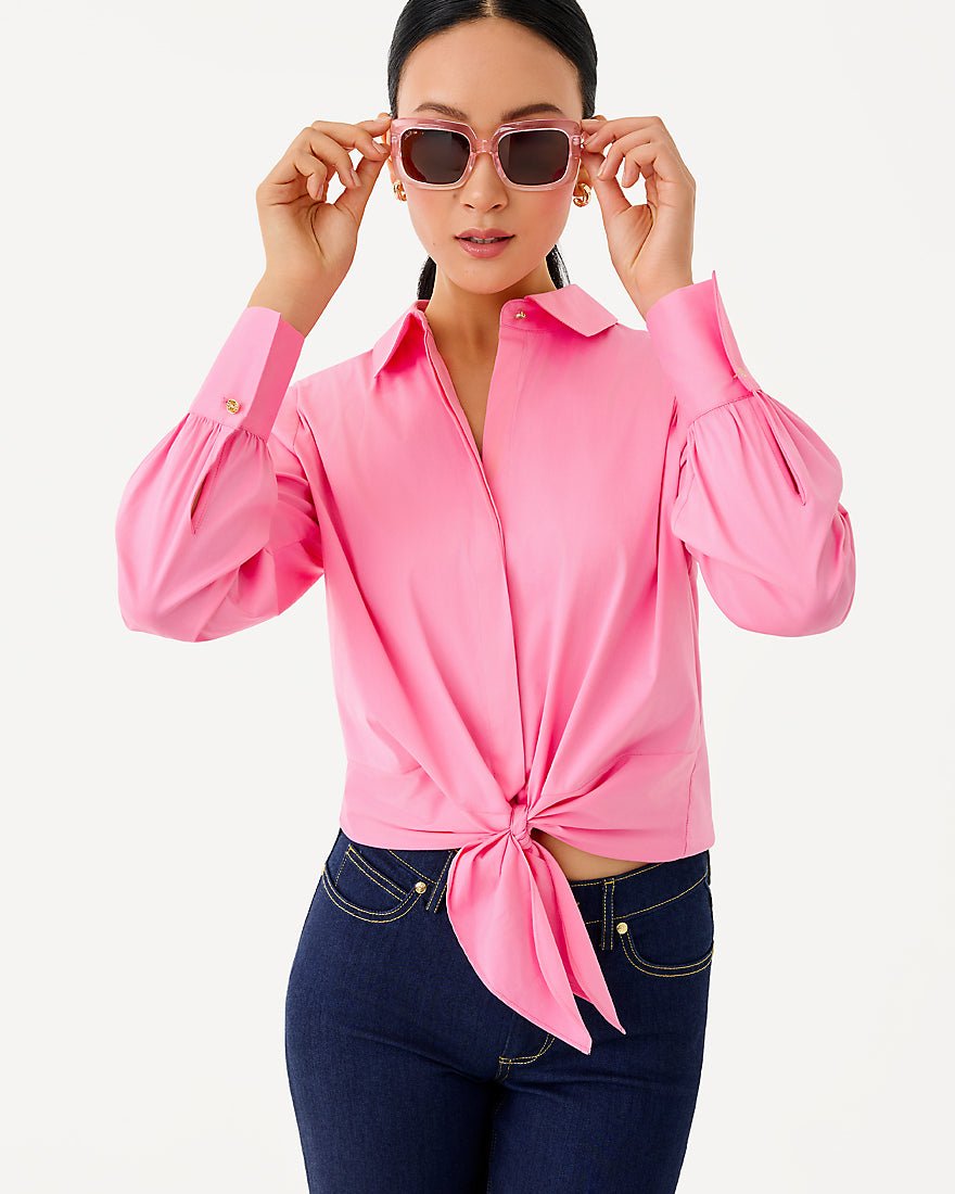 Lilly Pulitzer - The Tie Lilly Shirt - Confetti Pink