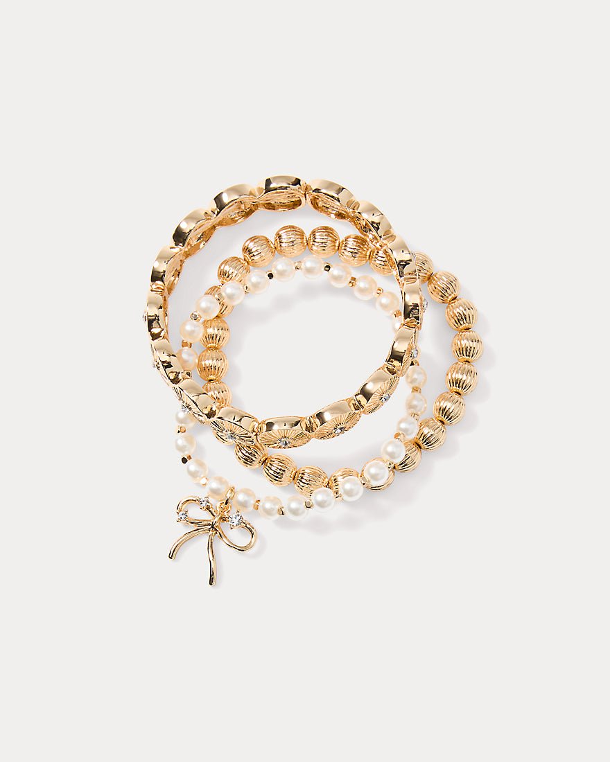 Tis The Season Bracelet Set - Gold Metallic