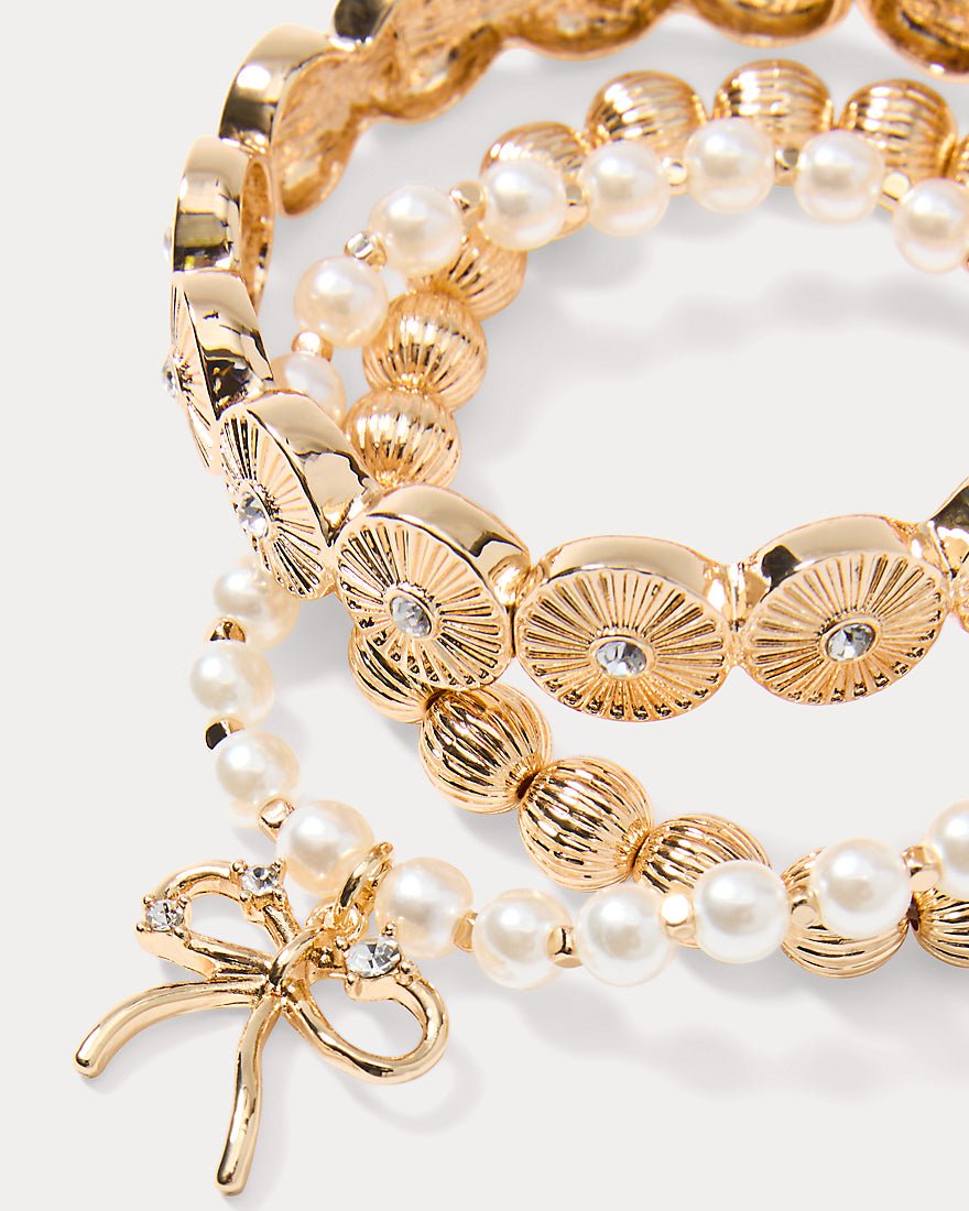 Tis The Season Bracelet Set - Gold Metallic