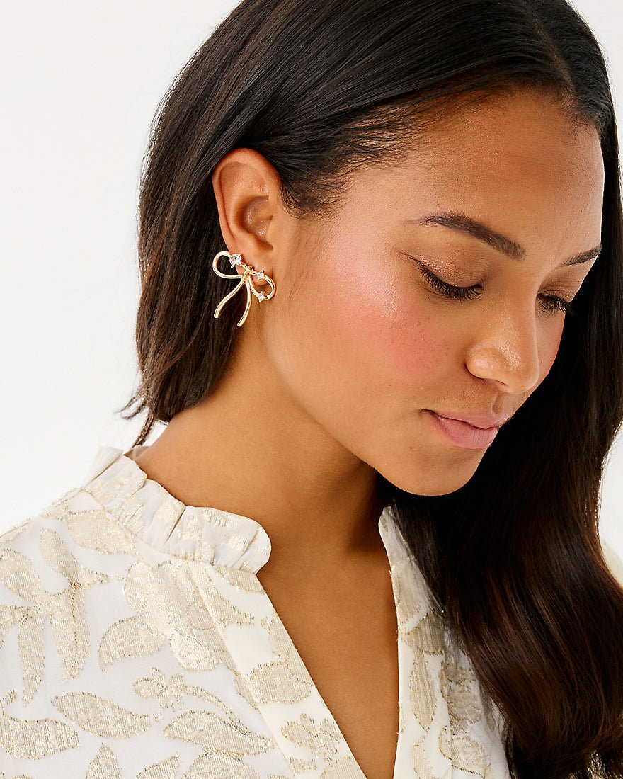 Tis The Season Earrings - Gold Metallic