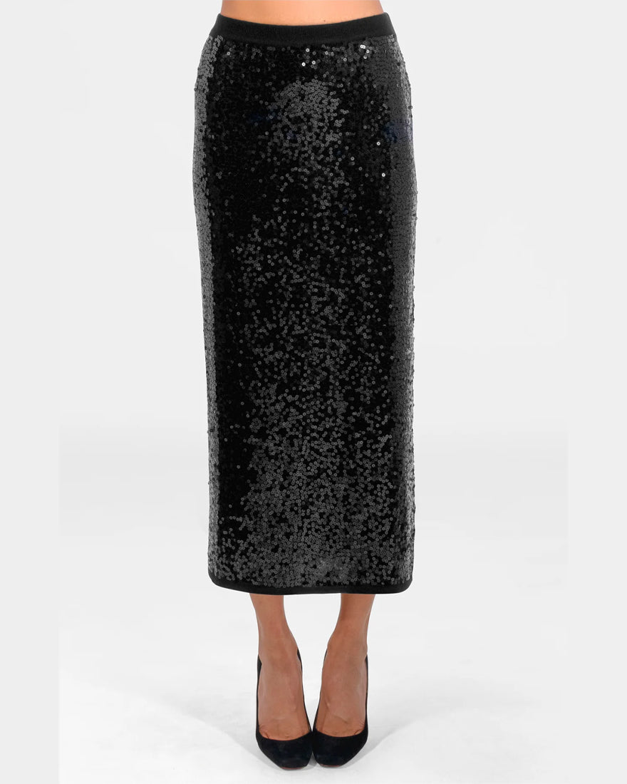 Gretchen Scott - Twinkle Maxi Skirt - Black Met Ball Twinkle