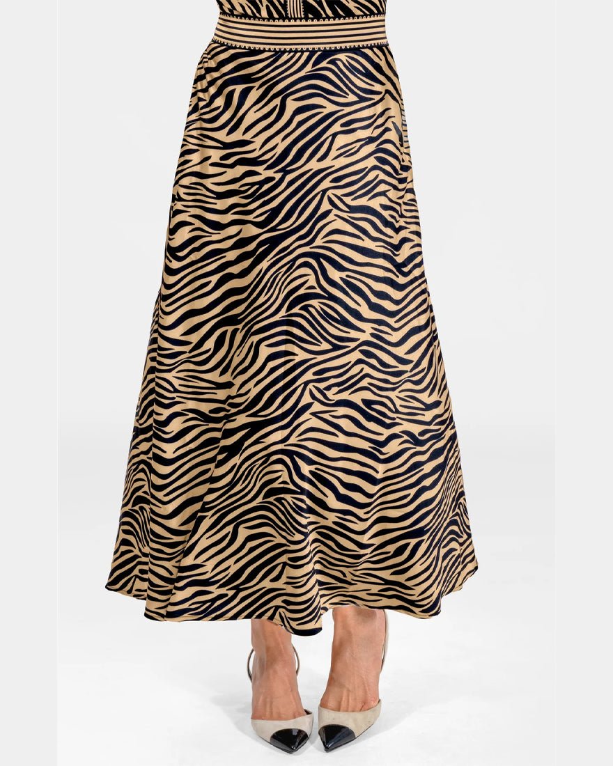 Twirl Skirt - Animal Instincts Zebra Khaki