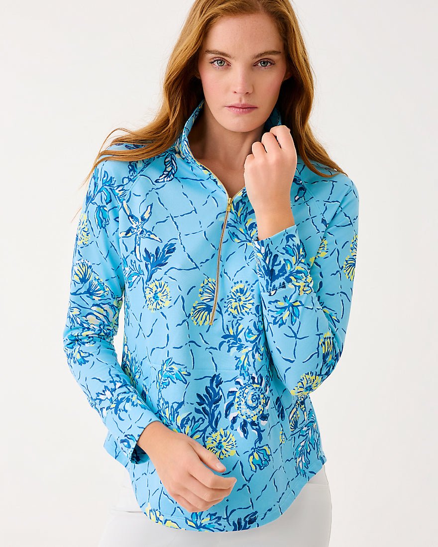 Lilly Pulitzer - Upf 50 Plus Skipper Popover - Bellevue Blue Breakers Beach