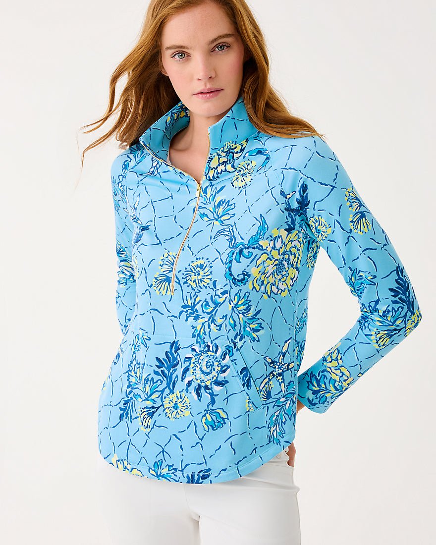 Lilly Pulitzer - Upf 50 Plus Skipper Popover - Bellevue Blue Breakers Beach