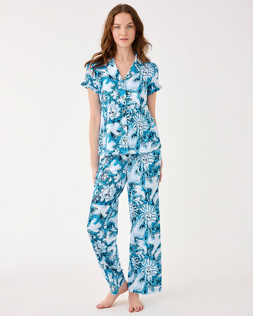 Lilly Pulitzer - Valaine Pj Top - Bellevue Blue Lilly Gulls