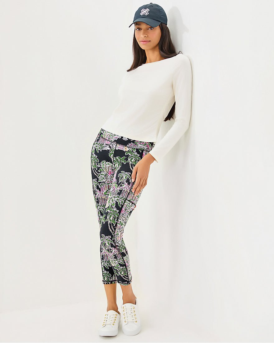Weekender High Rise Midi Legging Upf 50 Plus - Onyx Pb Anniversary Toile