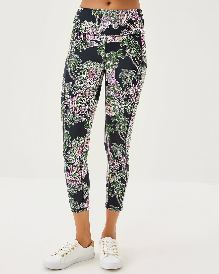 Weekender High Rise Midi Legging Upf 50 Plus - Onyx Pb Anniversary Toile