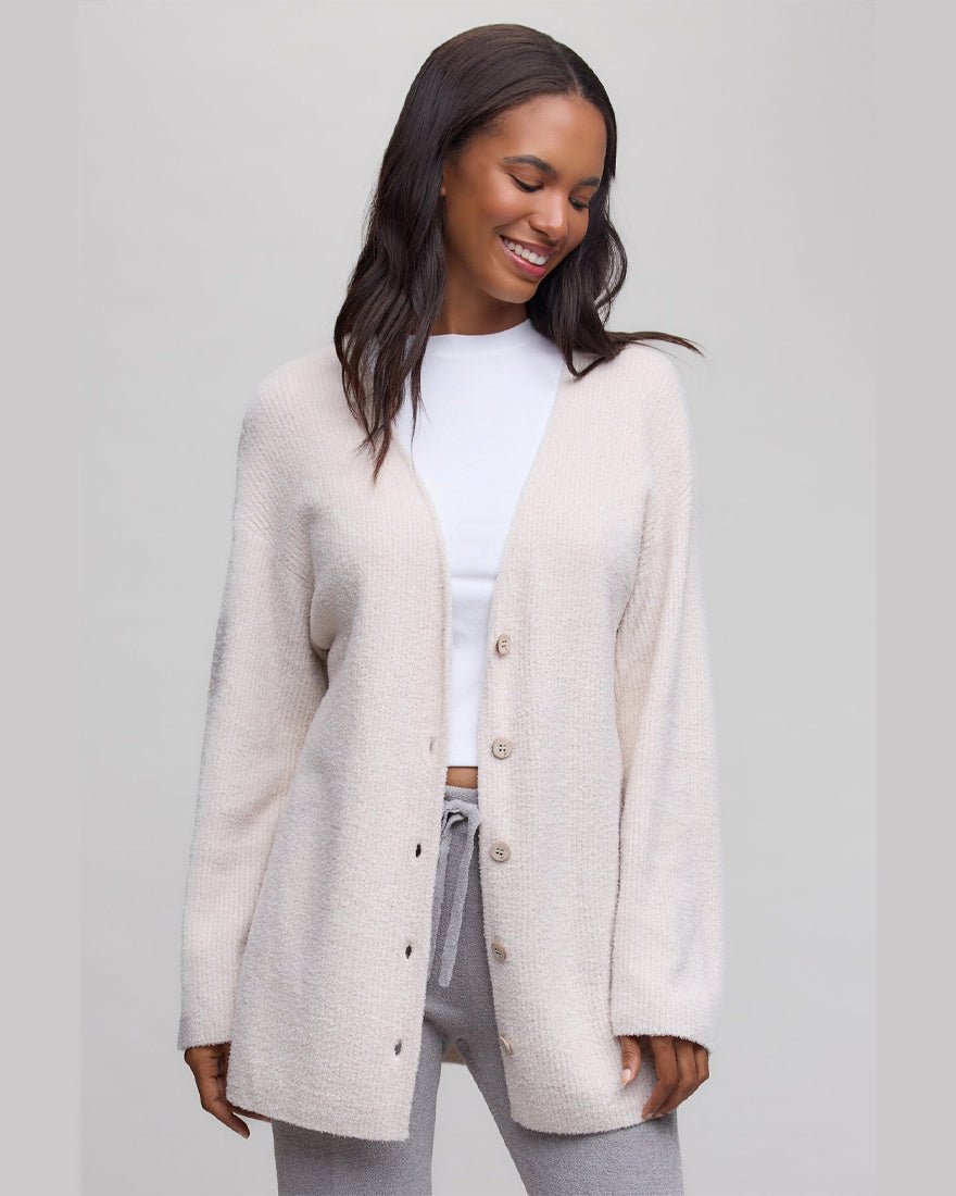 Barefoot Dreams - Rib Button Front Cardigan - Sand Dune