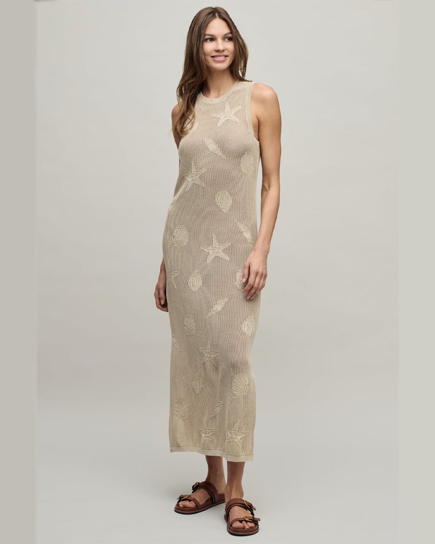Barefoot Dreams - Sunbleached Shell Motif Crew Midi Dress - Stone