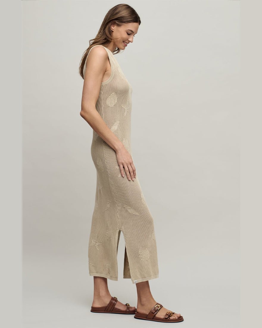 Barefoot Dreams - Sunbleached Shell Motif Crew Midi Dress - Stone