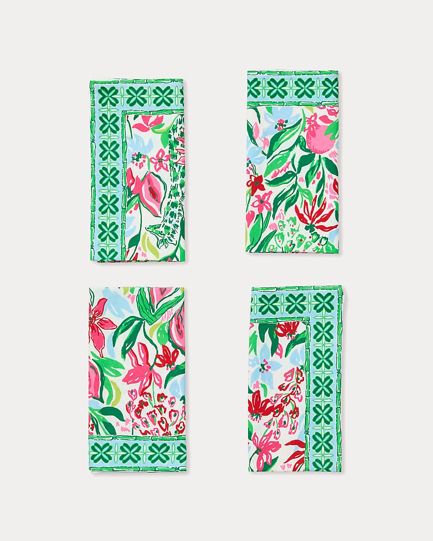 Lilly Pulitzer - Gwp Set Of 4 Dinner Napkins - Multi Glowing Gardens