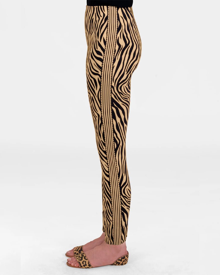 Gripeless Pull On Pants - Animal Instincts Zebra Khaki