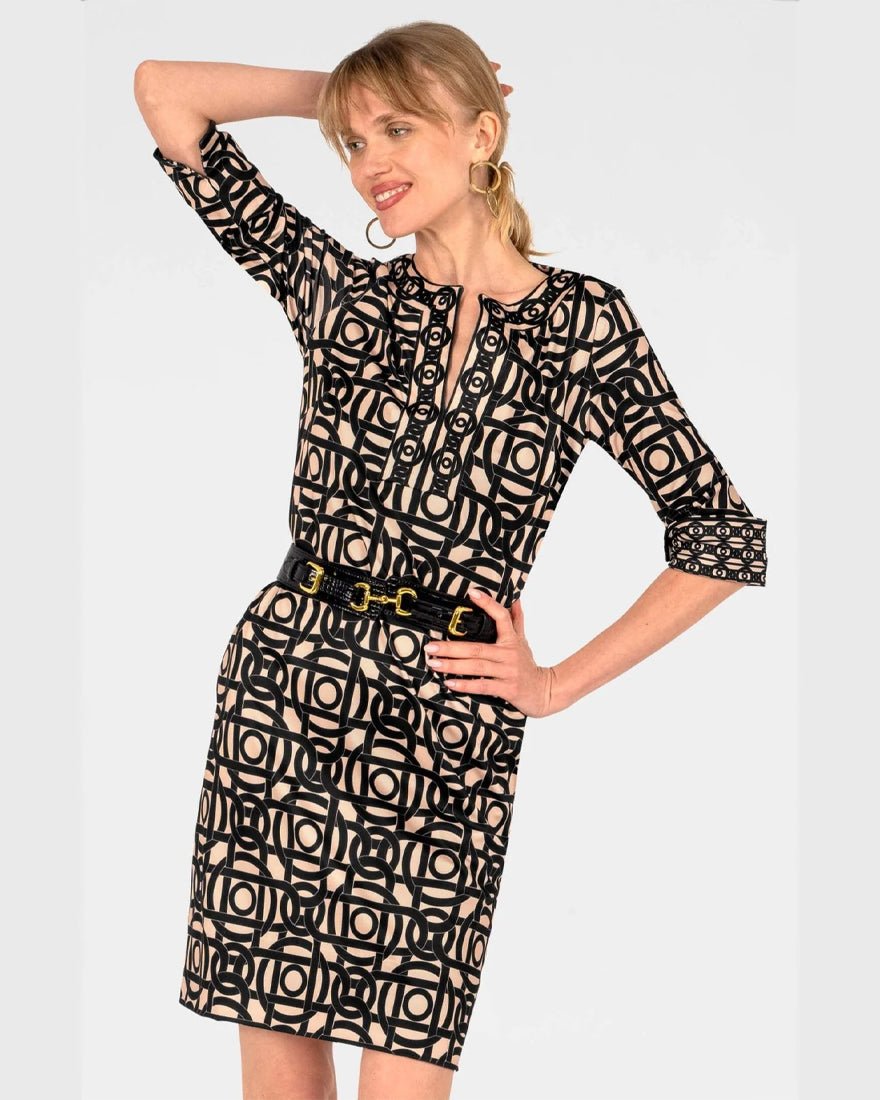 Gretchen Scott - Split Neck Dress - Aubazine Black