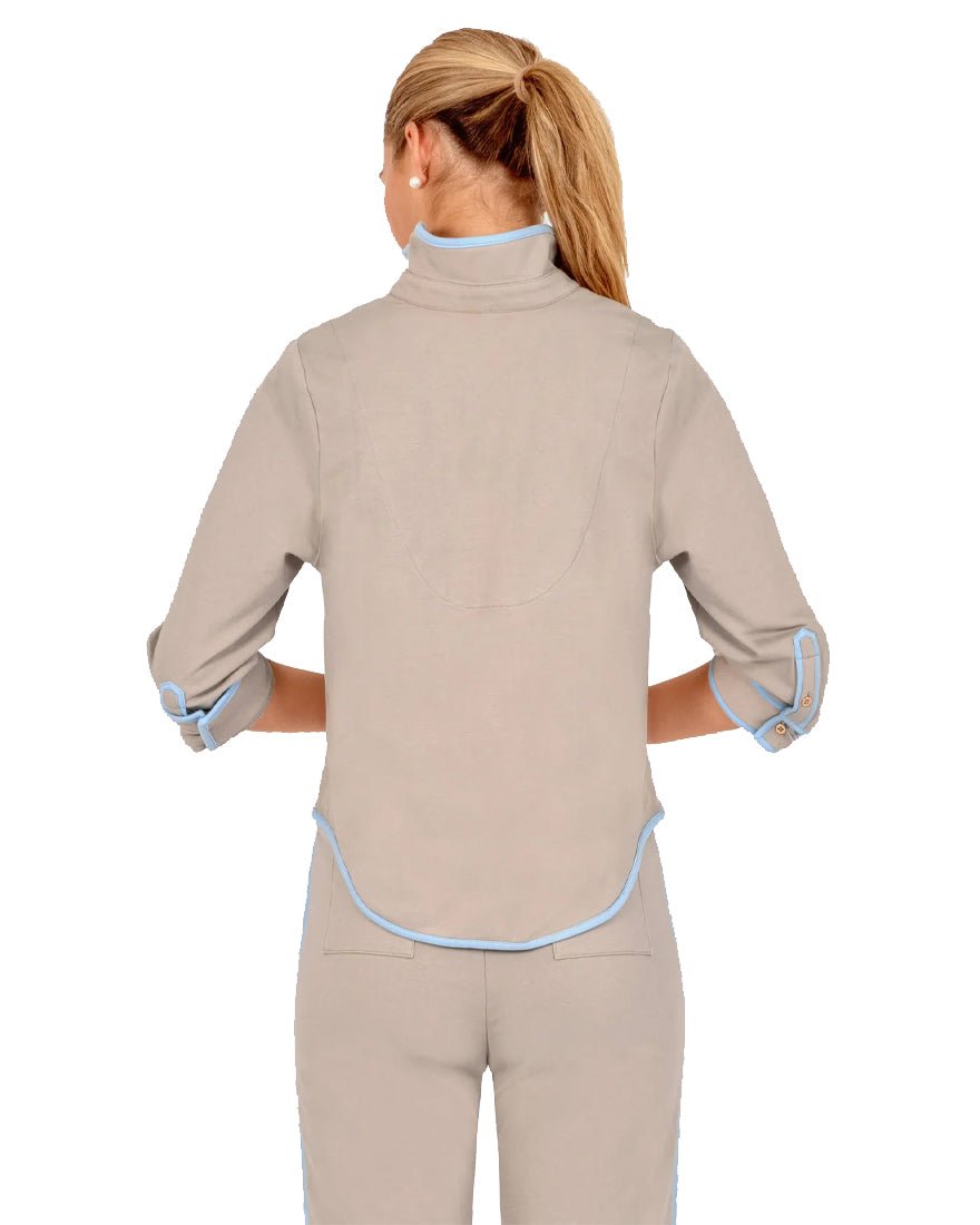 Gretchen Scott - Trim It Up Pop Over Top - Grey Peri