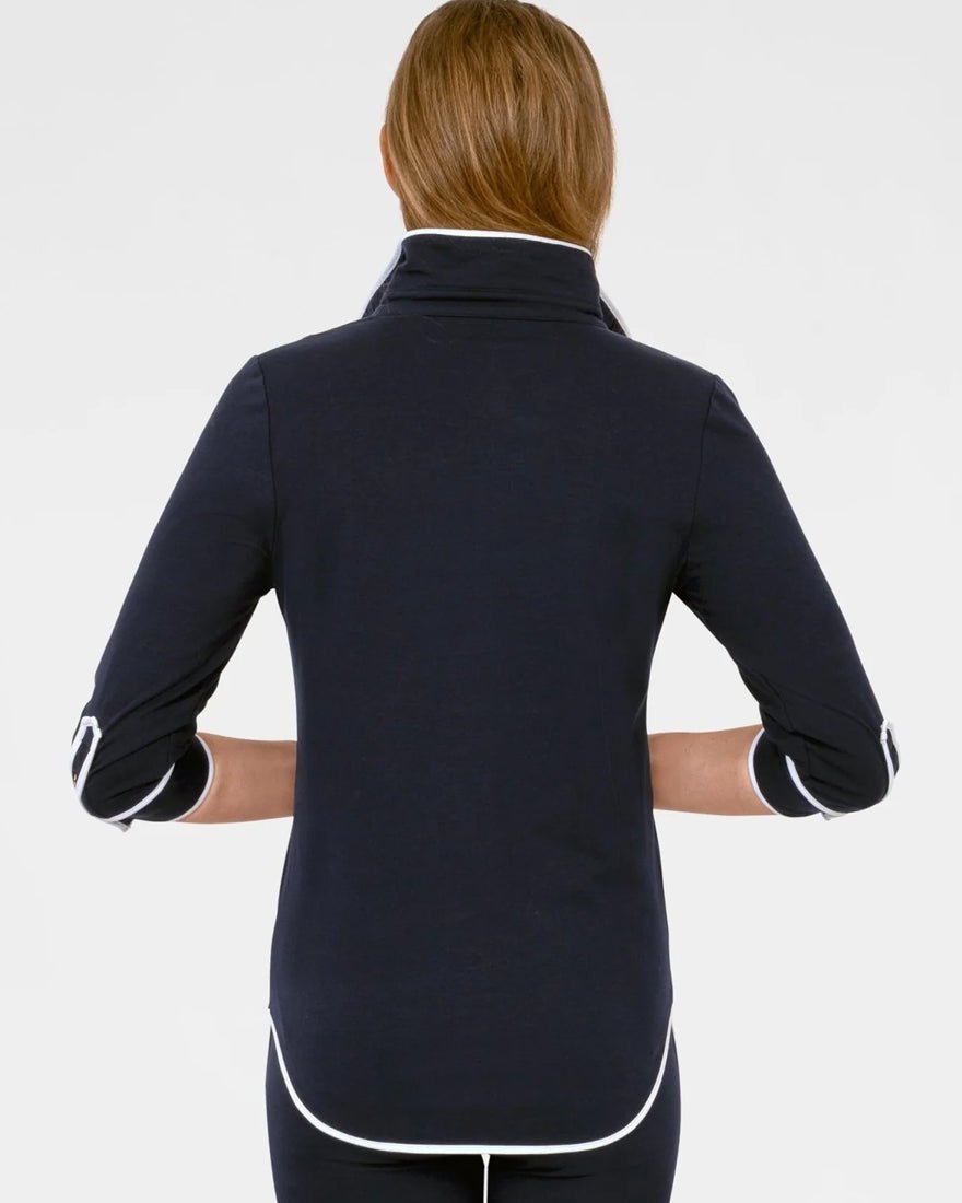 Gretchen Scott - Trim It Up Pop Over Top - Navy White