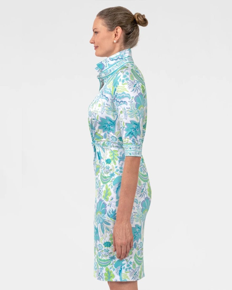 Gretchen Scott - Twist And Shout Dress - Ocean Turq Blooming Party