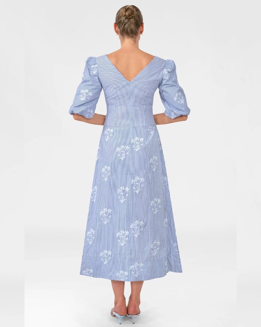 Gretchen Scott - Twister Long Dress - Periwinkle Stripe