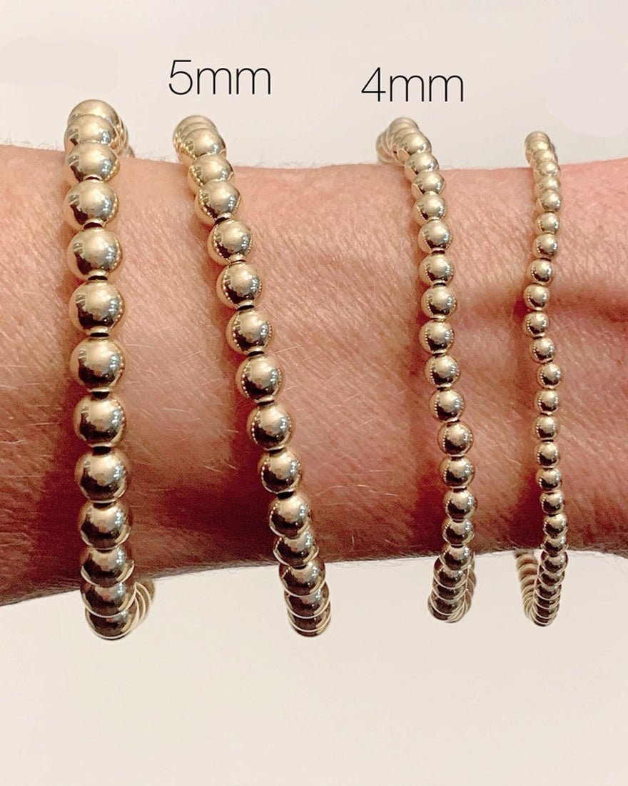 Jeny Baker Designs - 14k Gold Filled Beaded Bracelet 5mm - Gold