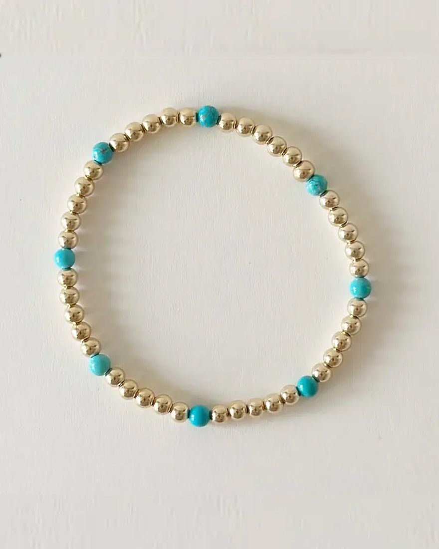 Jeny Baker Designs - Chelsea Bracelet - Gold Turquoise