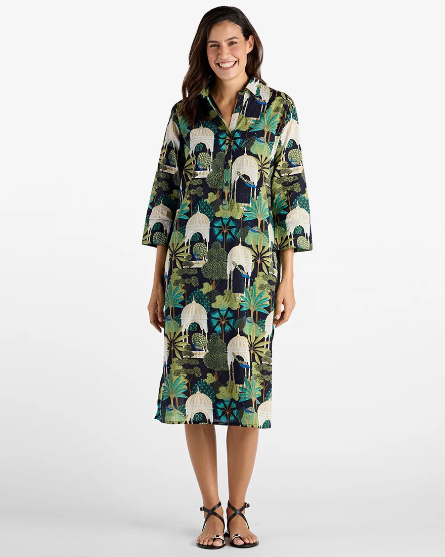 Jude Connally - Kallan Dress - Peacock Garden Black