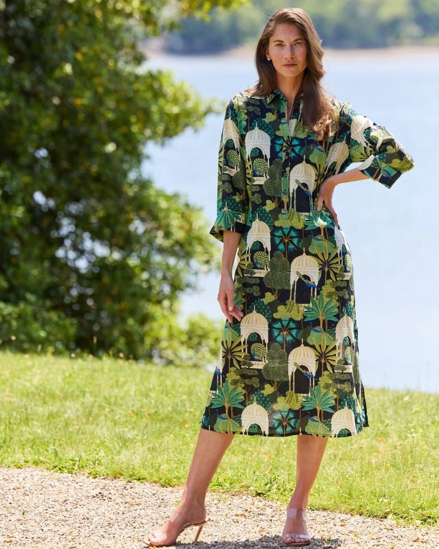 Jude Connally - Kallan Dress - Peacock Garden Black