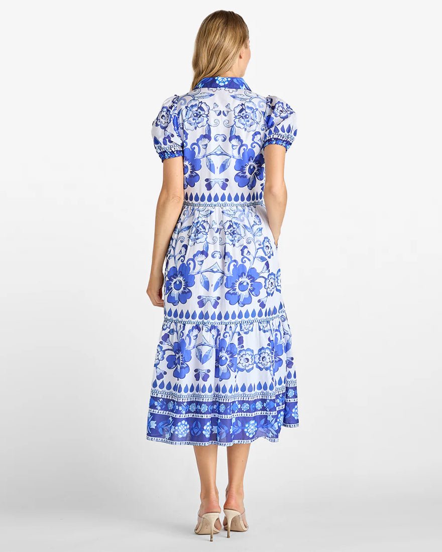 Jude Connally - Lois Cotton Voile Dress - Blue Garden