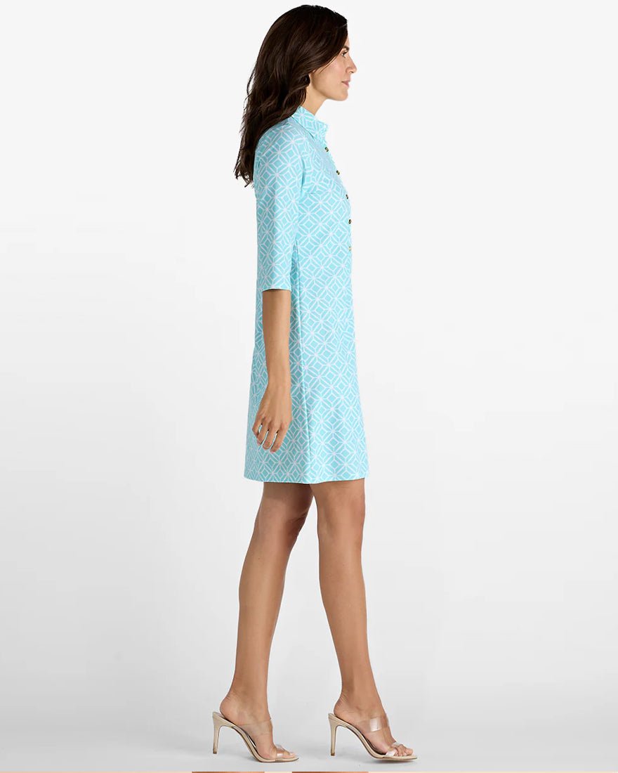 Jude Connally - Susanna Dress - Star Lattice Light Blue