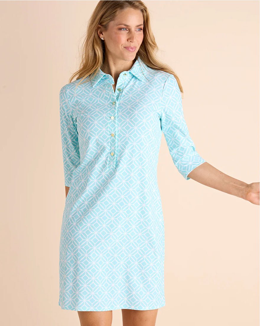 Jude Connally - Susanna Dress - Star Lattice Light Blue