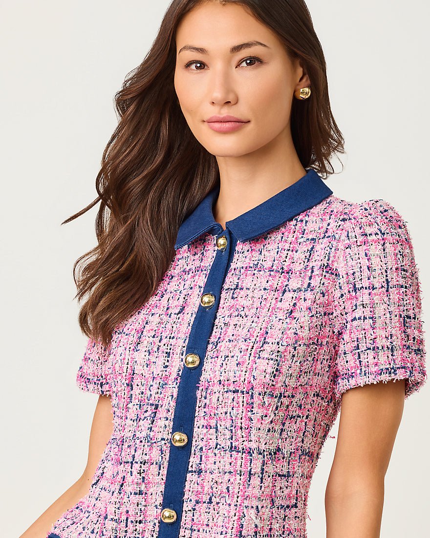 Lilly Pulitzer - Aaryn Boucle Shift Dress - Confetti Pink Eyelash Texture Boucle