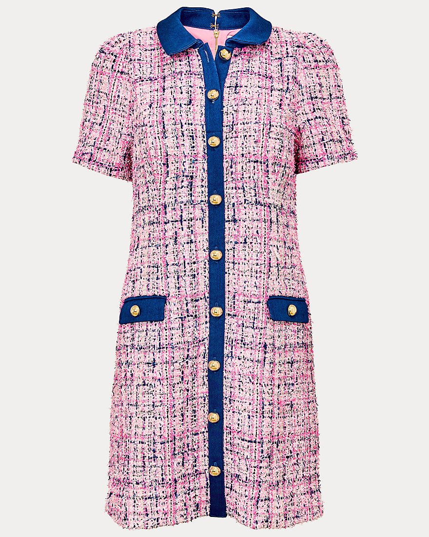 Lilly Pulitzer - Aaryn Boucle Shift Dress - Confetti Pink Eyelash Texture Boucle