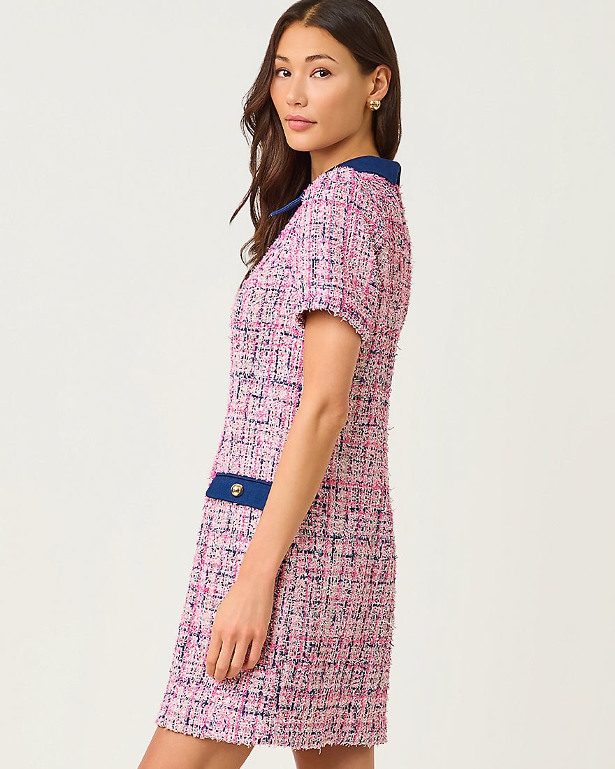 Lilly Pulitzer - Aaryn Boucle Shift Dress - Confetti Pink Eyelash Texture Boucle