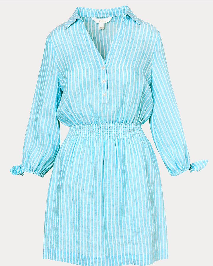 Lilly Pulitzer - Abralynn Linen Shirtdress - Capri Blue Saint Tropez Stripe