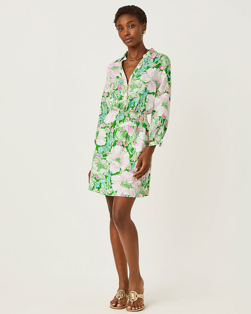 Lilly Pulitzer - Abralynn Linen Shirtdress - Putting Green Poppyland