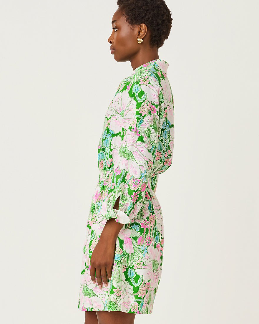 Lilly Pulitzer - Abralynn Linen Shirtdress - Putting Green Poppyland
