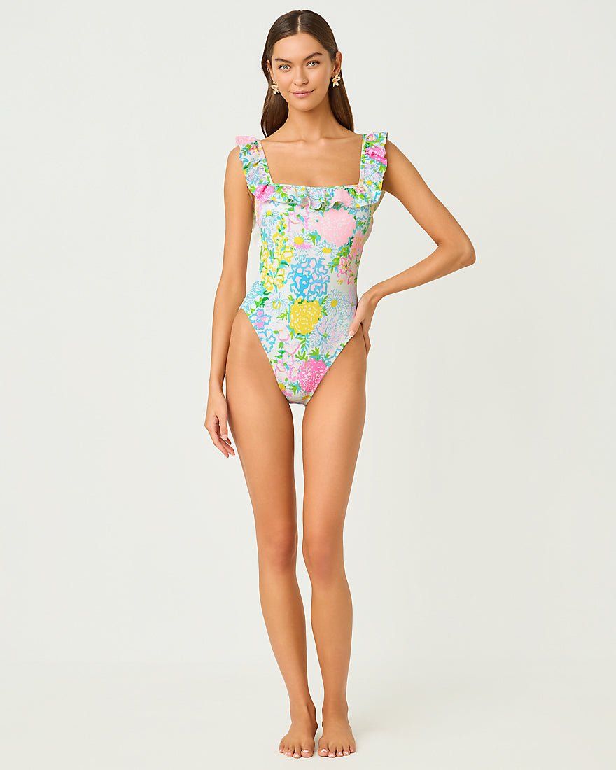 Lilly Pulitzer - Aemma Ruffle One Piece Swimsuit - Multi Lilly Garden