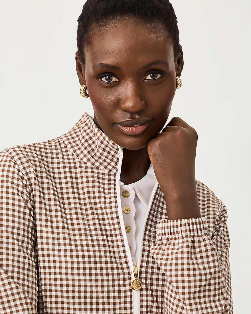 Lilly Pulitzer - Ainsley Jacket Upf 50 Plus - Coco Beach Mini Performance Gingham