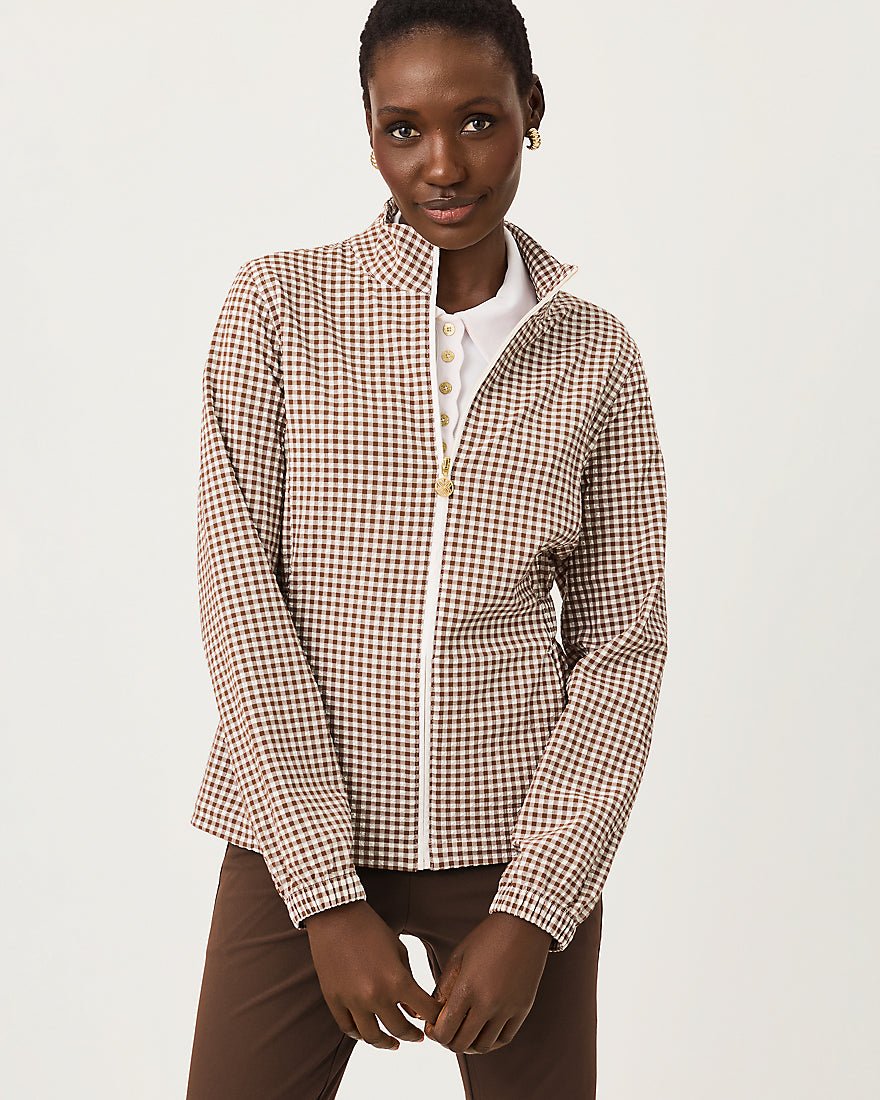 Lilly Pulitzer - Ainsley Jacket Upf 50 Plus - Coco Beach Mini Performance Gingham
