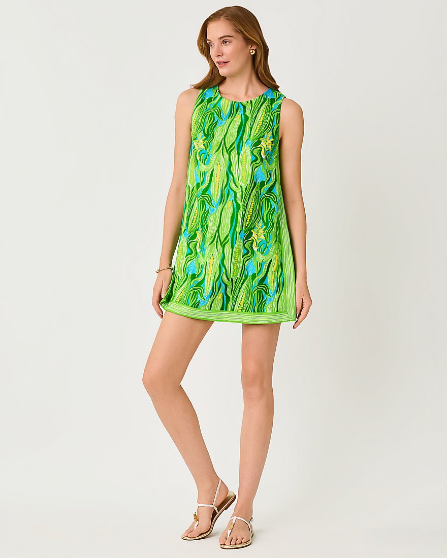 Lilly Pulitzer - Aisling Shift Romper - Turquoise Tide Sweet Corn