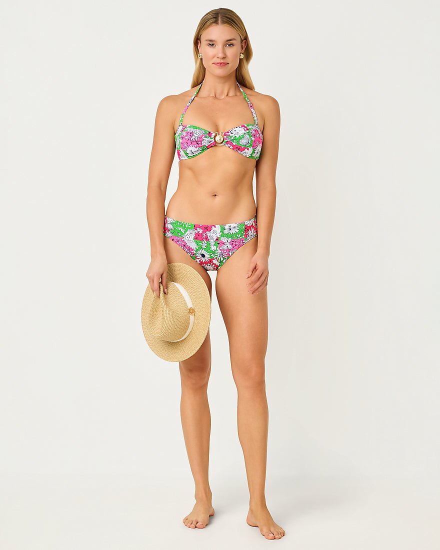 Lilly Pulitzer - Aleska Bandeau Bikini Top - Cherry Blossom Pink Lil Chicken Check