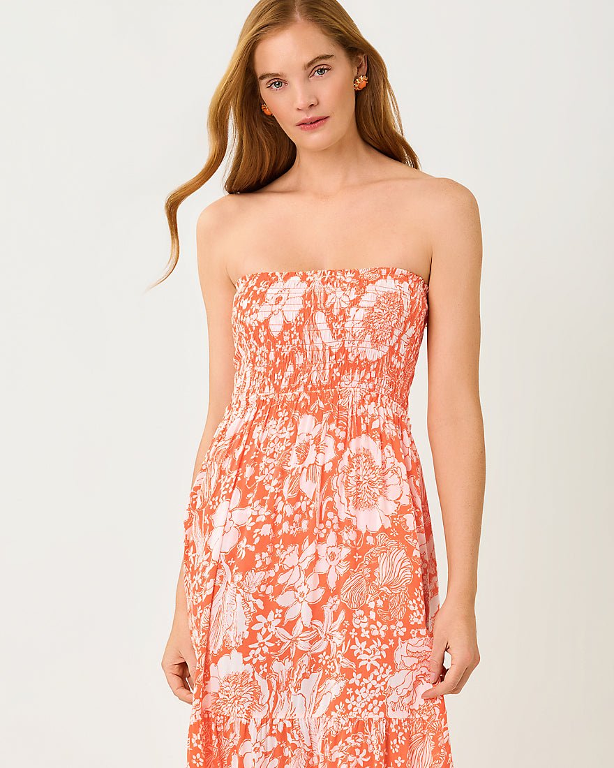 Lilly Pulitzer - Anali Coverup - Sunset Orange Budding Romance