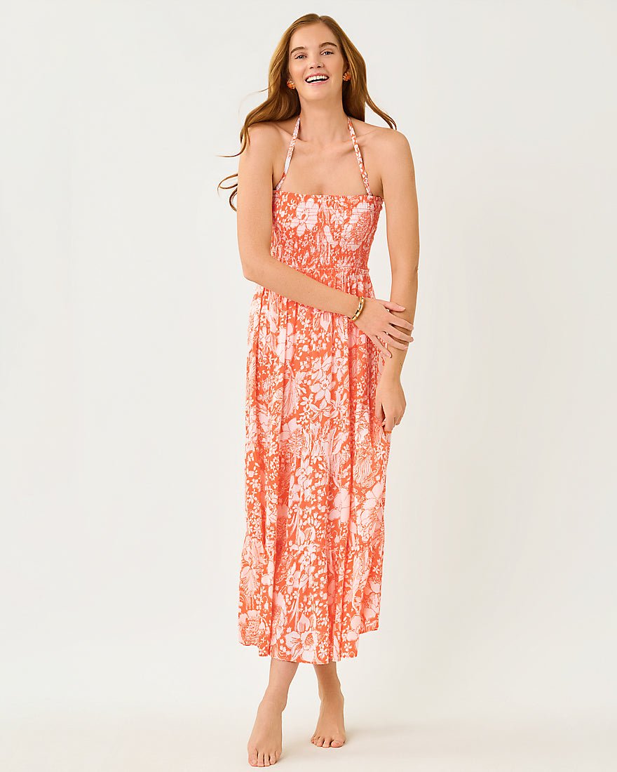 Lilly Pulitzer - Anali Coverup - Sunset Orange Budding Romance