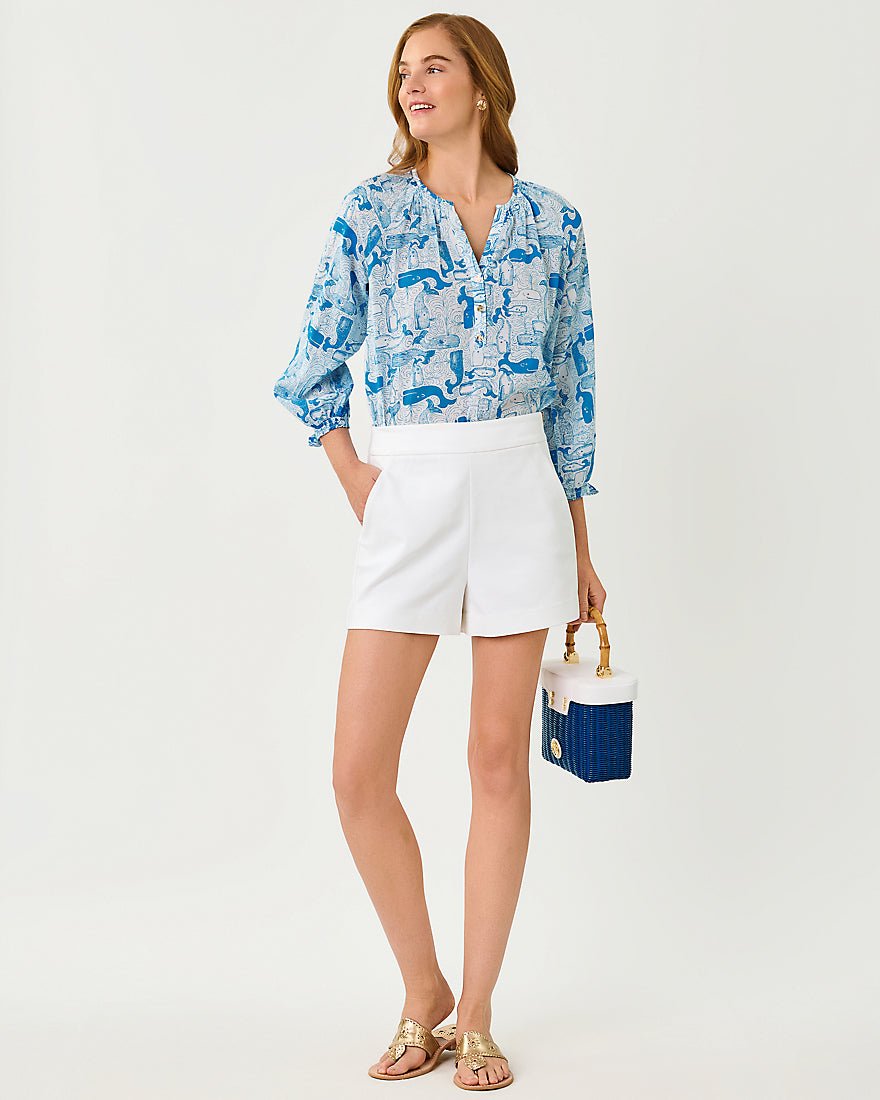 Lilly Pulitzer - Andria Top - Nassau Blue Thar She Blows