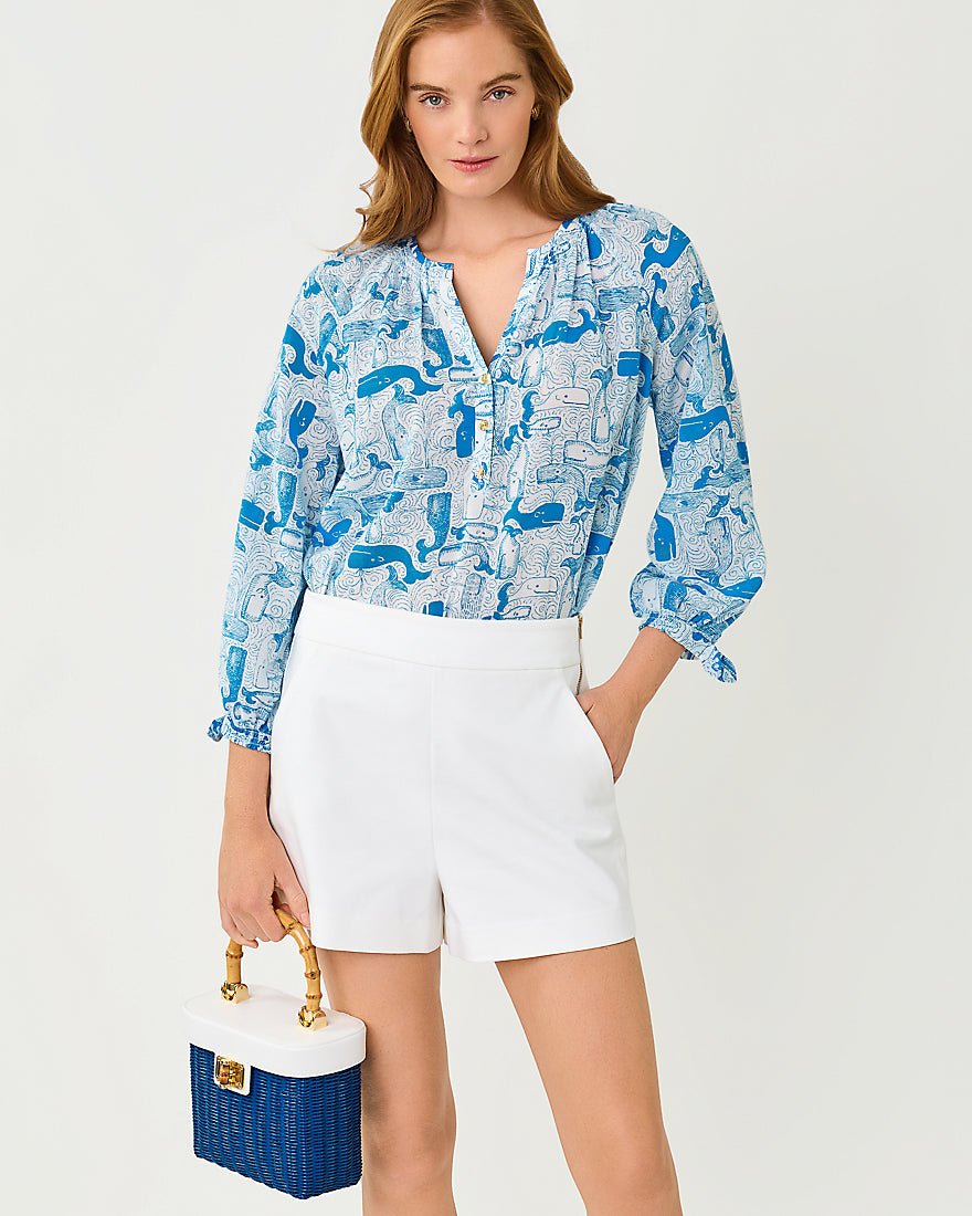 Lilly Pulitzer - Andria Top - Nassau Blue Thar She Blows