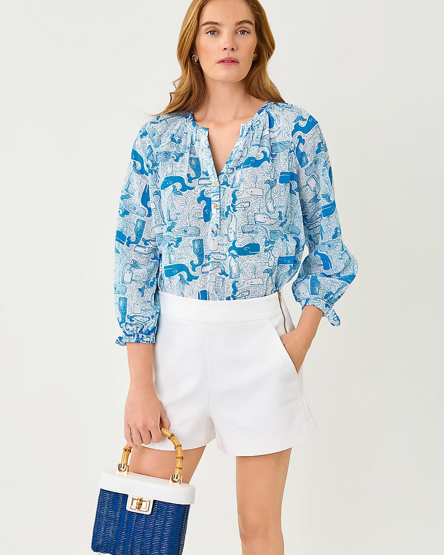 Lilly Pulitzer - Andria Top - Nassau Blue Thar She Blows