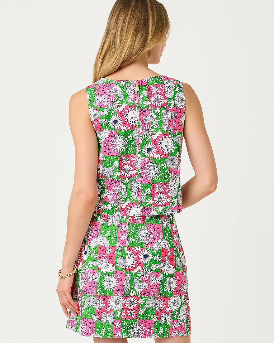 Lilly Pulitzer - Annaleese Sleeveless Cropped Top - Cherry Blossom Pink Lil Chicken Check