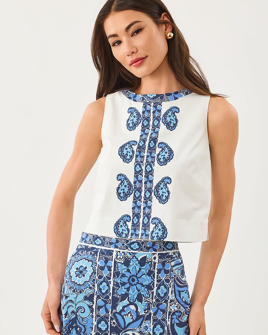 Lilly Pulitzer - Annaleese Sleeveless Top - Low Tide Navy The Casbah