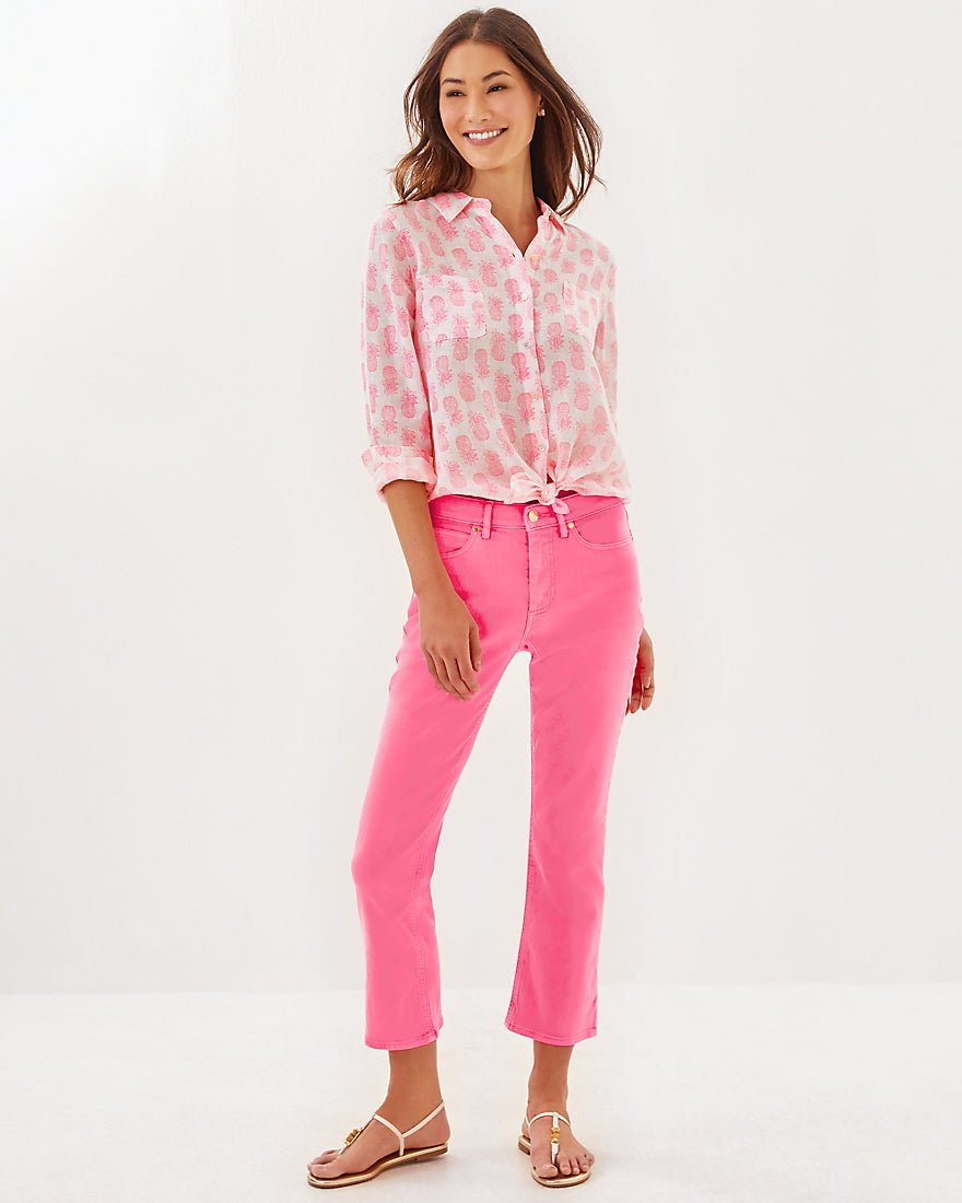 Lilly Pulitzer - Annet High Rise Crop Flare Jean - Rousseau Pink
